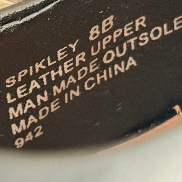 Steve Madden Spikely Black Leather Platform Heels Gold Stiletto 8B - Picture 2 of 5